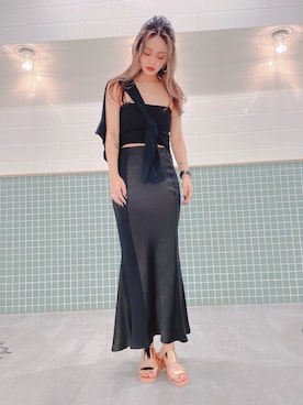 「アイテム（サンダル、ゴールド系）」を使った、R&E_REZOY本部staffさん（レディース・148cm）の夏コーディネート