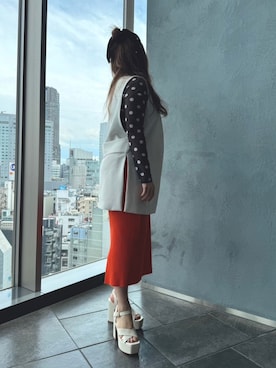 「R&E（アールアンドイー）のアイテム」を使った、R&E_REZOY本部staffさん（レディース・153cm）の春コーディネート