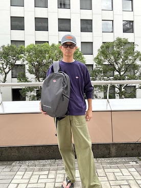 「DANTON（ダントン）のアイテム（帽子）」を使った、ミサキさん（メンズ・165cm）の夏コーディネート
