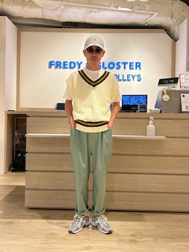 「NOLLEY'S goodman（ノーリーズグッドマン）のアイテム（帽子）」を使った、ミサキさん（メンズ・165cm）の夏コーディネート