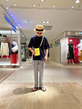 「NOLLEY'S goodman（ノーリーズグッドマン）のアイテム（バッグ）」を使った、ミサキさん（メンズ・165cm）の夏コーディネート