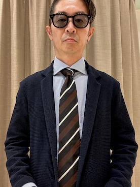 「NOLLEY’S（ノーリーズ）のアイテム」を使った、ミサキさん（メンズ・165cm）の秋コーディネート