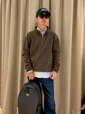 「DANTON（ダントン）のアイテム（キャップ）」を使った、ミサキさん（メンズ・165cm）の秋コーディネート
