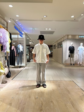 「おとなコーデ」｜「アイテム（帽子）」を使った、ミサキさん（メンズ・165cm）の夏コーディネート