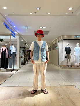 「fredy emue（フレディエミュ）のアイテム（ジャケット/アウター）」を使った、ミサキさん（メンズ・165cm）の夏コーディネート