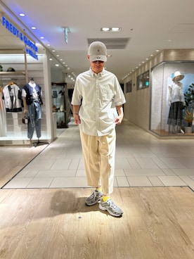 「NOLLEY'S goodman（ノーリーズグッドマン）のアイテム（帽子）」を使った、ミサキさん（メンズ・165cm）の夏コーディネート