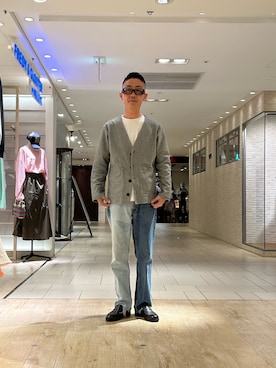 「NOLLEY'S goodman（ノーリーズグッドマン）のアイテム（ローファー）」を使った、ミサキさん（メンズ・165cm）の春コーディネート