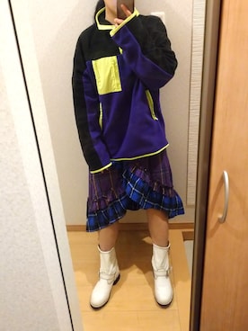 「ティアードスカート」｜「アイテム（その他トップス）」を使った、RURUMIさん（レディース・155cm）の冬コーディネート