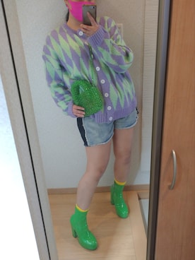 「WC（ダブル シー）のアイテム（カーディガン/ボレロ）」を使った、RURUMIさん（レディース・155cm）の春コーディネート