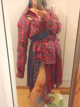 「柄×柄」｜RURUMIさん（レディース・155cm）の夏コーディネート