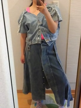 デニムスカートを使った デニムオンデニム の人気ファッションコーディネート Wear