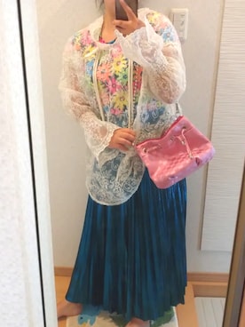 「WC（ダブル シー）のアイテム（シャツ/ブラウス）」を使った、RURUMIさん（レディース・155cm）の夏コーディネート