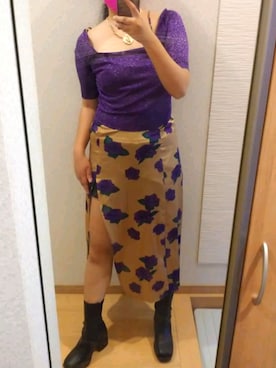 「レザーブーツ」｜「アイテム（ワンピース/ドレス）」を使った、RURUMIさん（レディース・155cm）の秋コーディネート