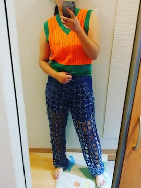「FIG&VIPER（フィグアンドバイパー）のアイテム（パンツ）」を使った、RURUMIさん（レディース・155cm）の夏コーディネート