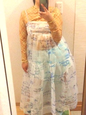 「poppyのアイテム（ワンピース、ホワイト系）」を使った、RURUMIさん（レディース・155cm）の夏コーディネート