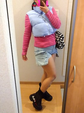 「春服デビュー宣言」｜「アイテム（ダウンベスト）」を使った、RURUMIさん（レディース・155cm）の春コーディネート
