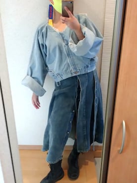 デニムスカートを使った デニムオンデニム の人気ファッションコーディネート Wear