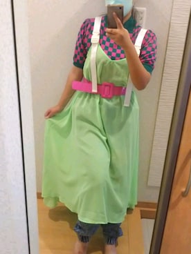 「市松模様トップス」｜RURUMIさん（レディース・155cm）の秋コーディネート