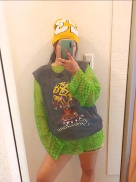 「ビーニー帽」｜RURUMIさん（レディース・155cm）の夏コーディネート