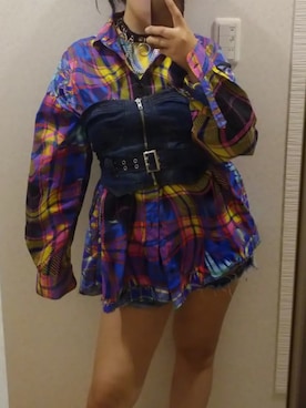 「Desigual（デシグアル）のアイテム（トップス）」を使った、RURUMIさん（レディース・155cm）の夏コーディネート
