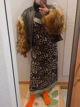 「SPINNS（スピンズ）のアイテム（ワンピース）」を使った、RURUMIさん（レディース・155cm）の秋コーディネート