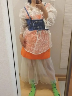 「WC（ダブル シー）のアイテム（パーカー）」を使った、RURUMIさん（レディース・155cm）の秋コーディネート