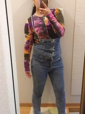 「ANAP（アナップ）のアイテム（サロペット/オーバーオール）」を使った、RURUMIさん（レディース・155cm）の春コーディネート