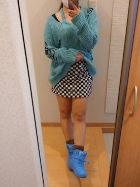 「CHEER（チアー）のアイテム」を使った、RURUMIさん（レディース・155cm）の秋コーディネート