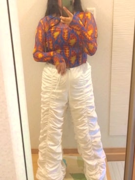 「dollskillのアイテム（Tシャツ/カットソー、その他）」を使った、RURUMIさん（レディース・155cm）の夏コーディネート
