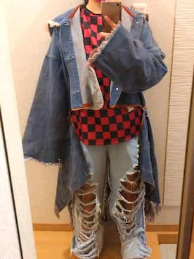 「PAMEO POSE（パメオポーズ）のアイテム（ジャケット/アウター）」を使った、RURUMIさん（レディース・155cm）の冬コーディネート