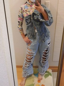 「KEY（キイ）のアイテム（パンツ）」を使った、RURUMIさん（レディース・155cm）の秋コーディネート