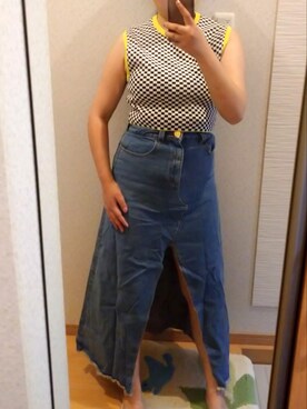 「FIG&VIPER（フィグアンドバイパー）のアイテム（スカート）」を使った、RURUMIさん（レディース・155cm）の夏コーディネート