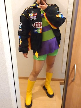 「ボーダーニット」｜「アイテム（レッグウェア）」を使った、RURUMIさん（レディース・155cm）の春コーディネート