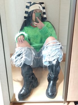 「KANGOL（カンゴール）のアイテム（帽子）」を使った、RURUMIさん（レディース・155cm）の春コーディネート