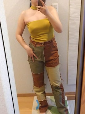 「パッチワークパンツ」｜RURUMIさん（レディース・155cm）の春コーディネート