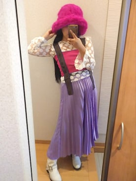 「ブーツ　白」｜RURUMIさん（レディース・155cm）の秋コーディネート