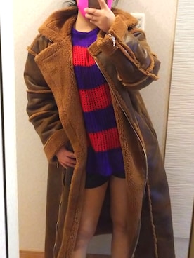 「jouetie（ジュエティ）のアイテム（ムートンコート）」を使った、RURUMIさん（レディース・155cm）の冬コーディネート