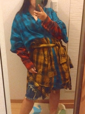 「アイテム（シャツワンピース）」を使った、RURUMIさん（レディース・155cm）の秋コーディネート