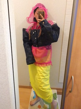 「M.Y.O.B（エム.ワイ.オー.ビー）のアイテム（デニムジャケット）」を使った、RURUMIさん（レディース・155cm）の春コーディネート