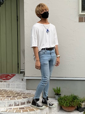 「アイテム（アナログ腕時計、ホワイト系）」を使った、 Akito    (amies)さん（メンズ・175cm）の夏コーディネート