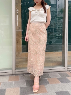 「DEICY（デイシー）のアイテム（Tシャツ/カットソー）」を使った、DEICYさん（レディース・161cm）の夏コーディネート