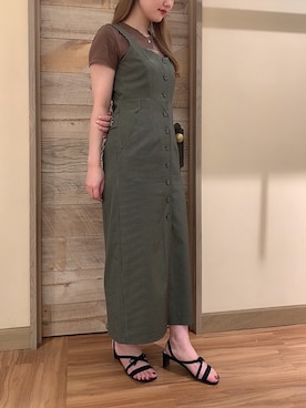 「アイテム（ワンピース/ドレス、グリーン系）」を使った、DEICYさん（レディース・160cm）の夏コーディネート