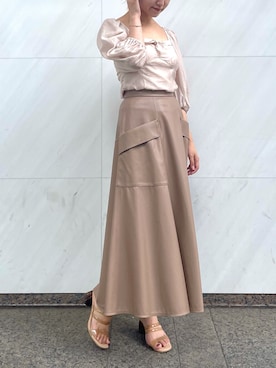 「レザースカート」｜DEICYさん（レディース・161cm）の夏コーディネート