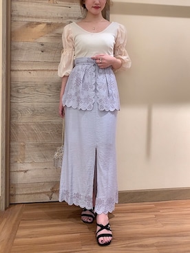 「ME COUTURE（ミークチュール）のアイテム（スカート）」を使った、DEICYさん（レディース・160cm）の夏コーディネート