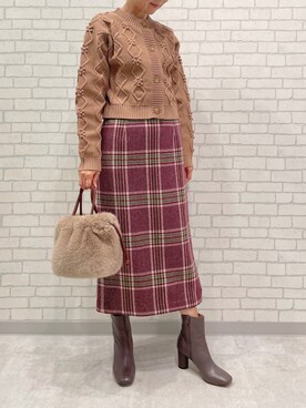 「アイテム（トップス、ブラウン系）」を使った、DEICYさん（レディース・155cm）の秋コーディネート