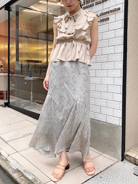 「ME COUTURE（ミークチュール）のアイテム（スカート）」を使った、DEICYさん（レディース・160cm）の夏コーディネート