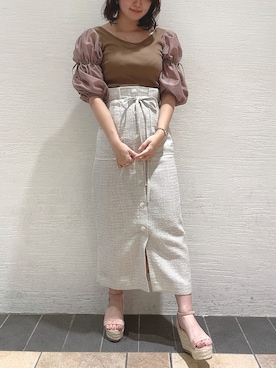 「アイテム（サンダル、ピンク系）」を使った、DEICYさん（レディース・160cm）の夏コーディネート