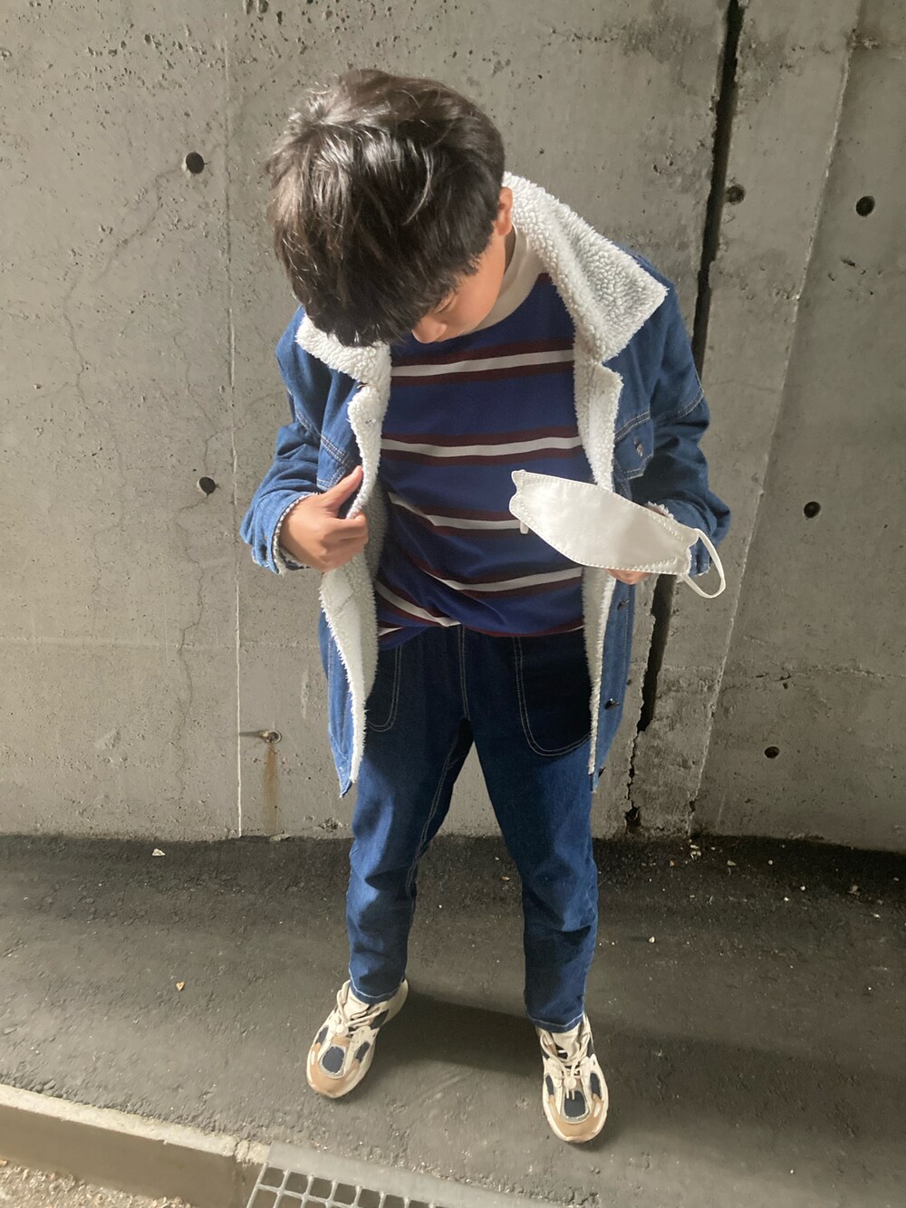 「デニム」｜「Levi'sのアイテム（デニムジャケット、ブルー系）」を使った、asfy♡さん（レディース・160cm）の春コーディネートの1枚目の写真