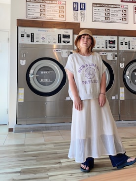 「みんなの白Tフェス」｜「アイテム（ワンピース/ドレス）」を使った、osonosanさん（レディース・146cm）の夏コーディネート