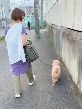 「ジーナシス」｜「アイテム（スラックス）」を使った、osonosanさん（レディース・146cm）の夏コーディネート